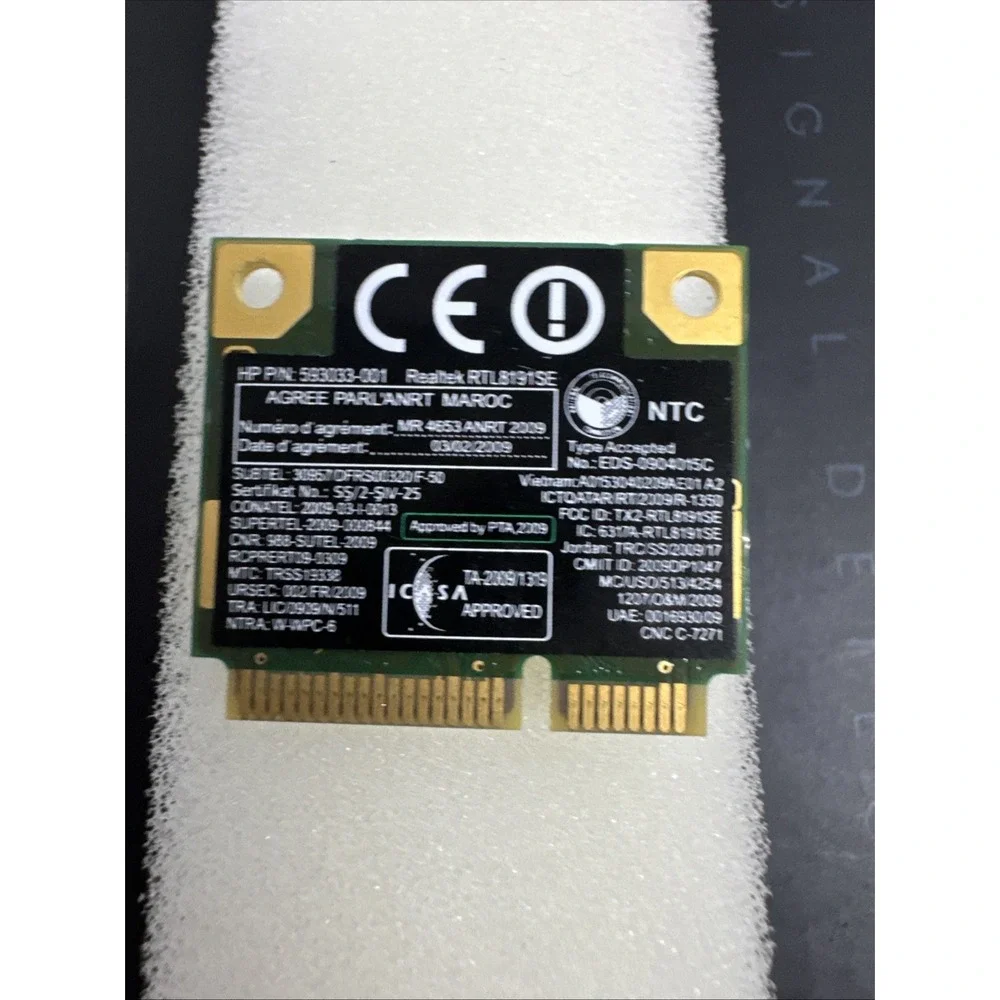 HP OEM 593533-001 RTL8191SE 802.11b/g/n WLAN PCIe Half WN6605LH
